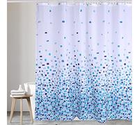 VIROSA Mosaic Blue Shower Curtain Anti Mould, Mildew Resistant | Size 180x180 cm (71 x 71 Inch) | Water Repellant Fabric | 100% Polyster (Mosaic Blue)