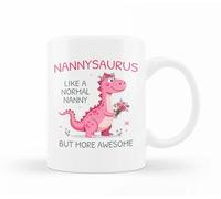 VIROSA Nannysaurus Mug, Like a Normal Nanny But More Roar-Some, Ideal for Nanny Gifts, Nan Birthday, Xmas, Mothers Day Gift, Funny Dinosaur Gift Coffee Mug for Any Occasion (Nanny)