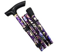 VIROSA Purple Floral Walking Stick, Lightweight Foldable, Extendable Adjustable Walking Cane | Flexible and Durable | Walking Aid Mobility Aid | Collapsible Walking Stick
