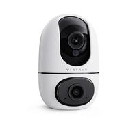 virtavo Dual Lens Indoor Camera, 2 Views on 1 Screen, No Monthly Fee, Pet Cam with Phone App, 360° Pan/Tilt, Smart Tracking, Colour Night Vision, Two-Way Audio, Ideal for Home Security, XD1