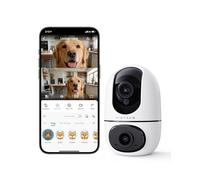 VIRTAVO Dual Lens Indoor Camera, 2 Views on 1 Screen, Wi-Fi 6, No Monthly Fee, Pet Cam with Phone App, 360° Pan/Tilt, AI Smart Tracking, Full-Colour Night Vision, Two-Way Audio, XD1-PRO