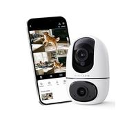 VIRTAVO Indoor Surveillance Camera, Indoor Camera for Home Security, 2MP, 24/7 WiFi, WiFi Dual Lens Camera, Indoor Surveillance with 360° PTZ, Auto Tracking Motion Detection, Colour Night Vision, 2