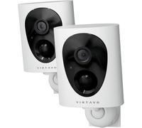 VIRTAVO Security Camera Outdoor Wireless, 2K Starlight Colour Night Vision, Wire-Free Rechargeable Battery CCTV Camera, No Monthly Fee, PIR Motion Detection, Siren & Two-Way Talk, VF1-2pc