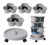 Virtcooy 4-Tier Garden Tower | Indoor Gardening System With Tray And Flexible Wheels,Strawberry Planter,Space-Saving Vertical Planter For Strawberries, Flowers, Herbs