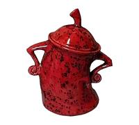 Virtcooy Canister with Attitude | Akimbo Jar with Sassy Attitude | Fun Desktop Storage Container for Coffee Tea Sugar, Red