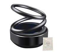 Virtcooy Car Aromatherapy Car Diffuser, Solar Rotating Double Ring Suspension Car Aromatherapy Ornament, Auto Rotating Air Freshener, Car Interior Decor Fragrance Gifts
