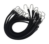 VIRTIONZ 21" Rubber Tarp Straps Bungee Cords with Metal Crimped S Hooks, Ideal for Securing Tarps, Cargo, Canvases, Weatherproof (10 Pack)