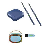 Virtual Air Drum Set,Electric Air Drum Sticks Kit,Invisible Drum For Adults,portable Intelligent Somatosensory Drum,with Drumsticks,Pedals, Multi-function Speaker And Bluetooth，for Adult Kids(Navy,Sha