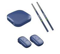 Virtual Air Drum Set,Electric Air Drum Sticks Kit,Invisible Drum For Adults,portable Intelligent Somatosensory Drum,with Drumsticks,Pedals, Multi-function Speaker And Bluetooth，for Adult Kids(Navy,Adv