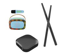 Virtual Air Drum Set,Electric Air Drum Sticks Kit,Invisible Drum For Adults,portable Intelligent Somatosensory Drum,with Drumsticks,Pedals, Multi-function Speaker And Bluetooth，for Adult Kids(Black,Sh