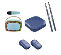 Virtual Air Drum Set,Electric Air Drum Sticks Kit,Invisible Drum For Adults,portable Intelligent Somatosensory Drum,with Drumsticks,Pedals, Multi-function Speaker And Bluetooth，for Adult Kids(Navy,Maj