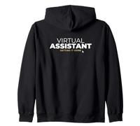 Virtual Assistant Getting It Done Remote Admin Desk VA Zip Hoodie