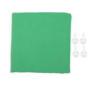 Virtual Background Screen Opaque Foldable Photoshoot Backdrop, Polyester Collapsible Photo Backdrop for Studio Video Portrait Photography, 3 x 2m with Seamless Nails (Green)