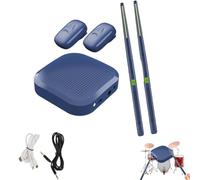 Virtual Drum Kit, Portable Electronic Drum Set, Air Drumsticks with Drumsticks Pedals Bluetooth & 8 Sounds, 3D Motion Sensing Technology Electric Tabletop Drum Set Machine for Beginners(Navy blue,Pack