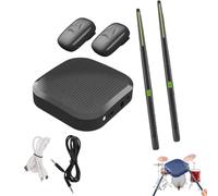 Virtual Drum Kit, Portable Electronic Drum Set, Air Drumsticks with Drumsticks Pedals Bluetooth & 8 Sounds, 3D Motion Sensing Technology Electric Tabletop Drum Set Machine for Beginners(Black,Package