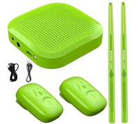 Virtual Electric Air Drum Set, 3D Motion Sensing Electronic Drum Kit with Rechargeable Drum Sticks, Pedal, 8 Sounds, Portable Beginner Drumming Instrument for Adults & Kids(Green)