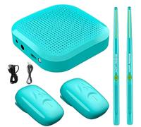 Virtual Electric Air Drum Set, 3D Motion Sensing Electronic Drum Kit with Rechargeable Drum Sticks, Pedal, 8 Sounds, Portable Beginner Drumming Instrument for Adults & Kids(Light Blue)