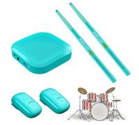 Virtual Electronic Drum Set, Air Drum Sticks Set, Air Drum with Drumsticks, Pedals, Bluetooth and 8 Sounds, Electronic Drum Set for Adults, Kids, Gift(Light Blue)