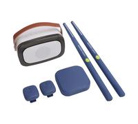 Virtual Electronic Drum Set, Air Hit Drum Kit, Portable Electric Air Drum Set, with Drumsticks, Pedals, Speaker, 3D Motion Sensing, for Beginners, Adults (Dark Blue)