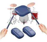 Virtual Electronic Drum Set, Portable Air Drumsticks with Motion Sensing Technology No Noise Complaints(Navy blue)
