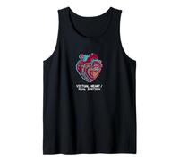 Virtual Heart Real Emotion - Retro Gamer 8bit Pixel Art Tank Top