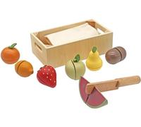 Virtual Kart Kids Wooden Food Toys Play Sets Kitchen Toy Food Play Sets Cutting Pretend Play Toddler Kitchen Accessories Set Fruit Vegetables Kitchen Play Sets For Ages 3+ (Fruit Set)