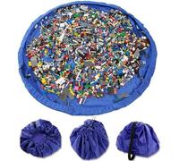 Virtual Kart® Toy Storage Organizer Bag 150cm Large Storage Bag for Toys Children's Playroom Organizer Toddler Toys Portable & Foldable Play Mat - Nursery Organizer and Play Area Solution (Blue)