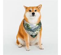Virtual LandscapePainting Pet Scarf Stylish Triangle Bid Scarf Bandana Pet Accessory,Washable Pet Kerchief for Girl Boy Dogs or Cats Small