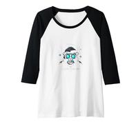 Virtual Monkey Business: Futuristic Primate Tech Humor Raglan Baseball Tee, Women, Black/White, XXL