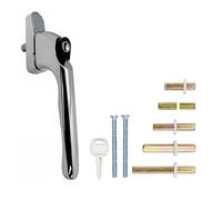 Virtual Plastics Window Handle for UPVC Windows - Universal Multi Spindle Inline Locking Espag Double Glazing Window Handle - Polished Chrome