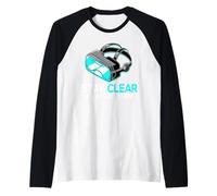 Virtual Reality Stay Clear to Avoid Injury Humor VR Gaming Raglan Baseball Tee
