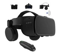 Virtual Reality VR Headset with Wireless Remote Bluetooth, 3D VR Glasses for Movies & Video Games IMAX, Compatible for Android iOS iPhone 16 15 14 13...8 6 etc Samsung 4.7-6.2" Cellphone (Black)