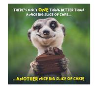 Virtual Safari, Birthday Card for Him, There's Only One Thing Better Than a Nice Big Slice of Cake… Male Birthday Card, Funny Birthday Card for Him