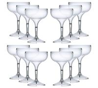 Virtually Glass Quality Reusable Polycarbonate Plastic Coupe Cocktail Glasses Unbreakable (12)