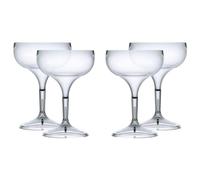 Virtually Glass Quality Reusable Polycarbonate Plastic Coupe Cocktail Glasses Unbreakable (4)