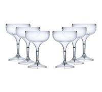 Virtually Glass Quality Reusable Polycarbonate Plastic Coupe Cocktail Glasses Unbreakable (6)