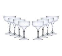 Virtually Glass Quality Reusable Polycarbonate Plastic Coupe Cocktail Glasses Unbreakable (8)