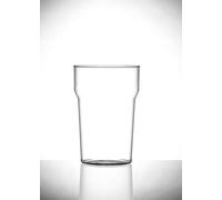 Virtually Glass Set of Unbreakable Reusable Polycarbonate Plastic Tulip Shaped One(570ml) Pint Stacking Beer Glasses (24)