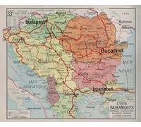VIRTUAVIA - Decorative Poster Vidal Lablache N° 33 BIS - BALKAN STATES - POLITICS - 120 x 100 cm - Wall Art (reproduction) - Tarpaulin 340 g/m²