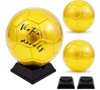 Virtue morals Gold Autograph Soccer Ball Set, 3/6/8 Pack with Display Stand and Air Pump for Trophies, Awards, Championship Party, Size 4 (3)