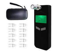 VIRTUE SENSOR Breathalyzer with LCD Digital Display, Portable Breath Alcohol Tester for Home Use, Breathalyzer to Test Alcohol with 10 Mouthpieces and Carrying Case for Personal & Professional Use