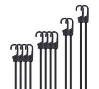 VirtuGro 12Pcs Bungee Cords with Hooks Heavy Duty Elastic Bungee Straps 12/18/24/36 Inch Weatherproof & UV-Resistant Short & Long Bungee Cords for Tarp Luggage Camping Tents Transport Garden Furniture