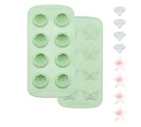VirtuGro 2Pcs Silicone Ice Cube Tray, Star Ice Cube Moulds, Diamond Ice Trays for Freezer Chocolate, Candy, Cake, Jelly, Cake, Wax Melt, DIY, Easy Release & BPA Free