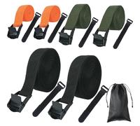 VirtuGro 6Pcs Ratchet Tie Down Straps 1M /2.5M /6M x 25mm Heavy Duty Lashing Straps Roof Rack Strap Adjustable Tensioning Belts with Buckles for Motorcycle, Cargo (Orange, Green, Black）