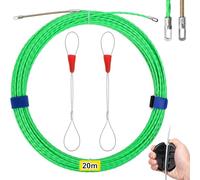 VirtuGro Cable Retracting Helper Pull Wire, 20 m Length Retractable Tape Retracting Wire φ4 mm Cable Retraction Aid with 2 Guide Spring Pull Wire for Empty Pipes Cable Laying