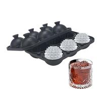 VirtuGro Silicone Ice Cube Moulds, Large Sphere Round 6 x 5cm Ice Ball Maker, Ice Cube Trays with Lid for Whiskey, Cocktails, Drinks, Easy Release, Reusable & BPA Free, Dishwasher Safe