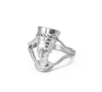 Virtuoa-Art Egyptian Queen Nefertiti Ring for Women Opening Finger - creativity African Charm open Ring Ethnic Jewelry Finger Ring For Unisex Girls Ladies Wedding Birthday Gift,Silver,As shown