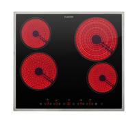 Virtuosa 4 Prime built-in hob 4 zones 6500W glass ceramic stainless steel frame