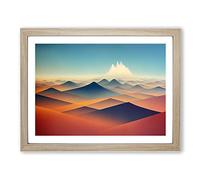 Virtuous Abstract Mountains Framed Print | A3 Oak Framed Wall Art | Ready to Hang | Abstract Landscape Picture | Living Room Bedroom Lounge Office