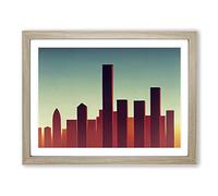 Virtuous City Skyline Architecture Abstract Framed Print | A2 Oak Framed Wall Art | Ready to Hang | Abstract Cityscape Picture | Living Room Bedroom Lounge Office